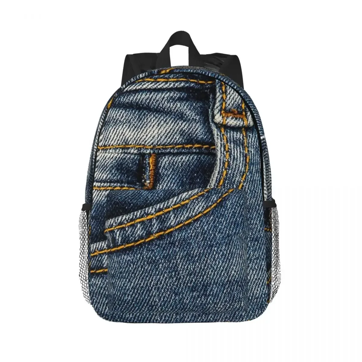 Front Pocket I Love Bluejeans Denim Backpacks Boys Girls Bookbag Cartoon Students School Bags Travel Rucksack Shoulder Bag