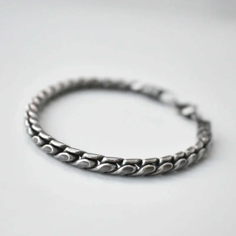 Wholesale Price 316L Stainless Steel Oxidized Black Twisted Chain Bracelet for Men and Women Fashion Gift Jewelry