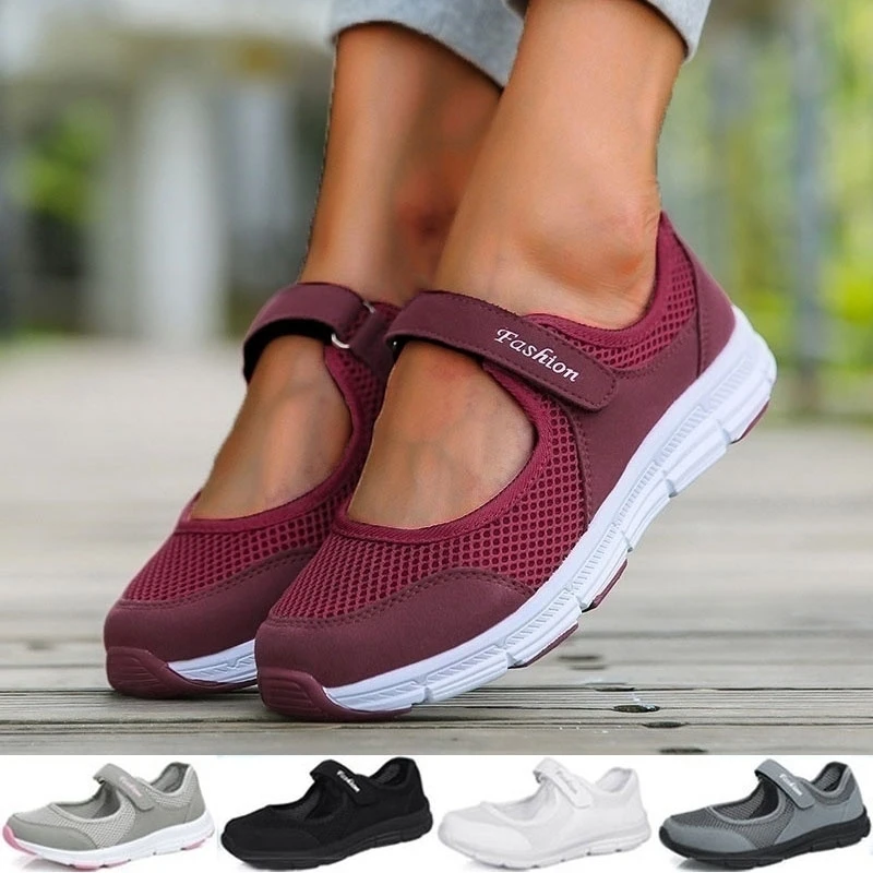 Spring Summer Women Casual Sneakers Mesh Breathable Shoes Fitness Shoes Walking Running Shoes