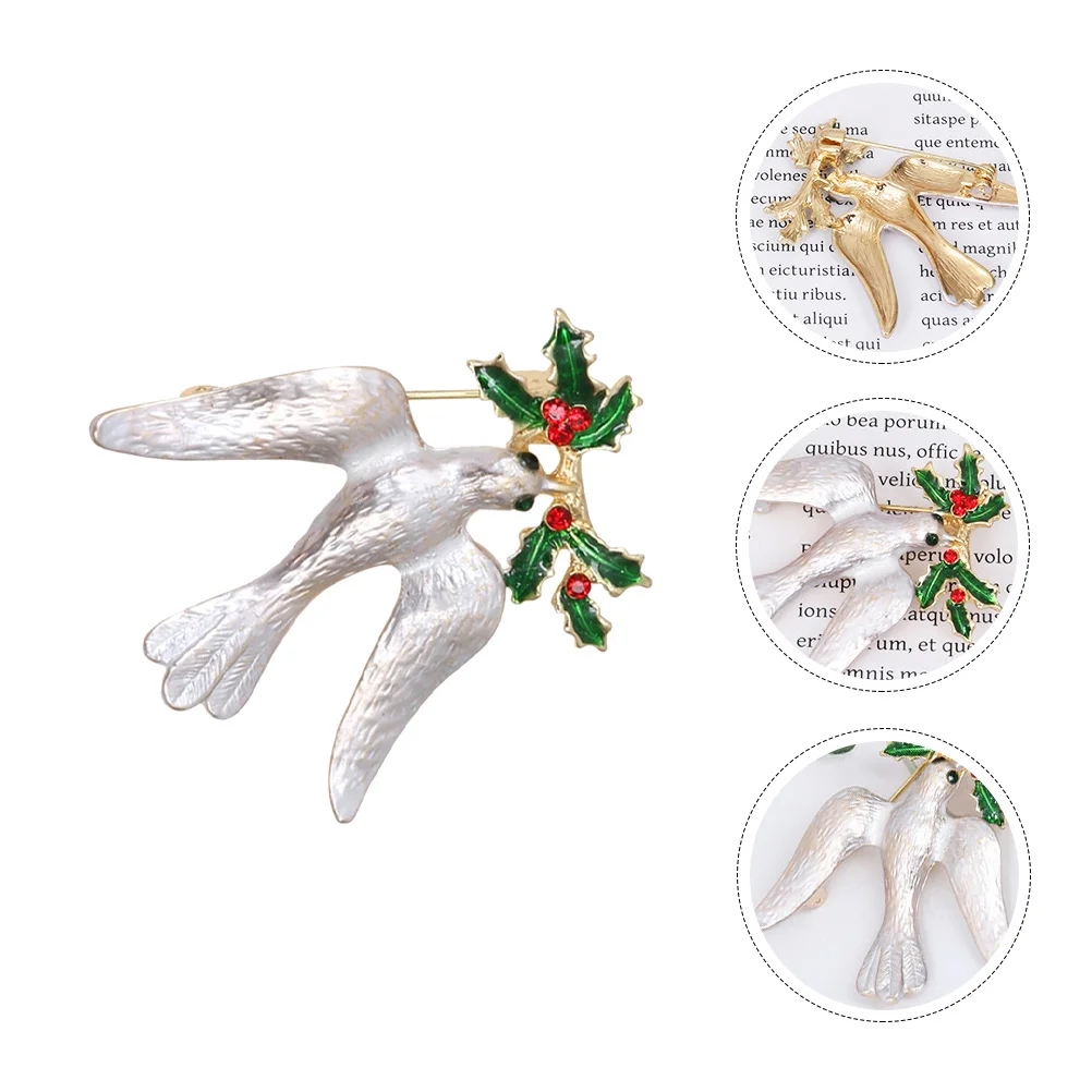 

Zinc Alloy Water Diamond Brooch Decorative Badge Fashionable Corsage Stylish Breastpin Peace Dove Pin Jewelry Accessory