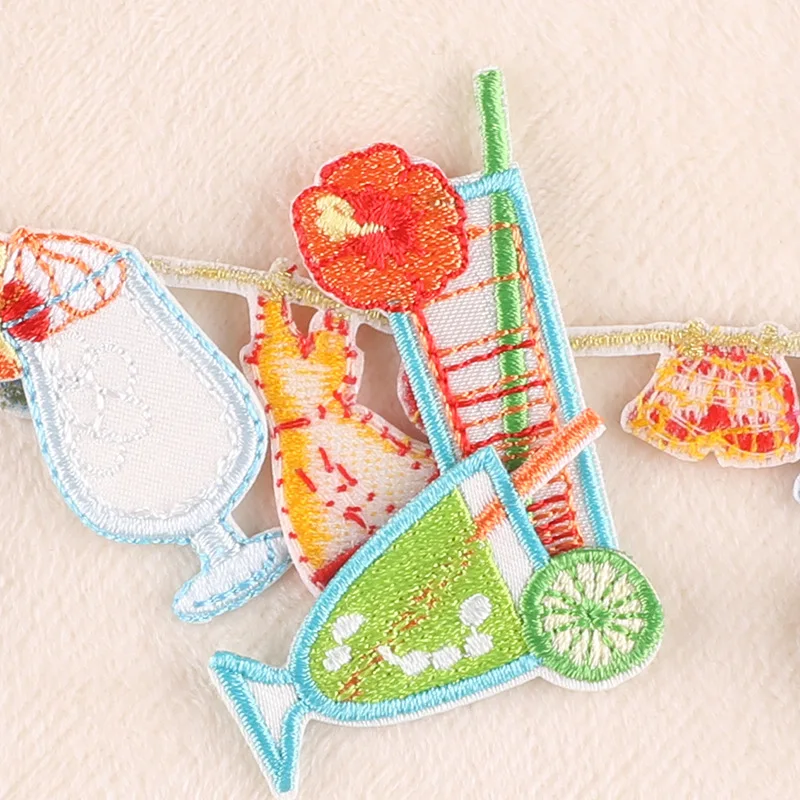 11 Stück Aufnäher mit Kokosnussbaum-Motiv zum Aufbügeln auf Kleidung, bestickte Aufnäher für Kinder, Aufkleber-Sets, zum Nähen von Jacken, zum Selbermachen, thermoadhäsiv – Detail 7