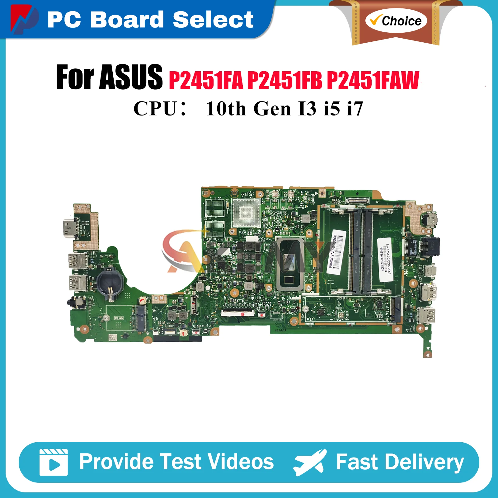 

P2451FA Материнская плата для ноутбука ASUS ProArt P2451FA P2451F P2451FB P2451FAV P2451FAW Материнская плата для ноутбука 10-го поколения I3 i5 i7