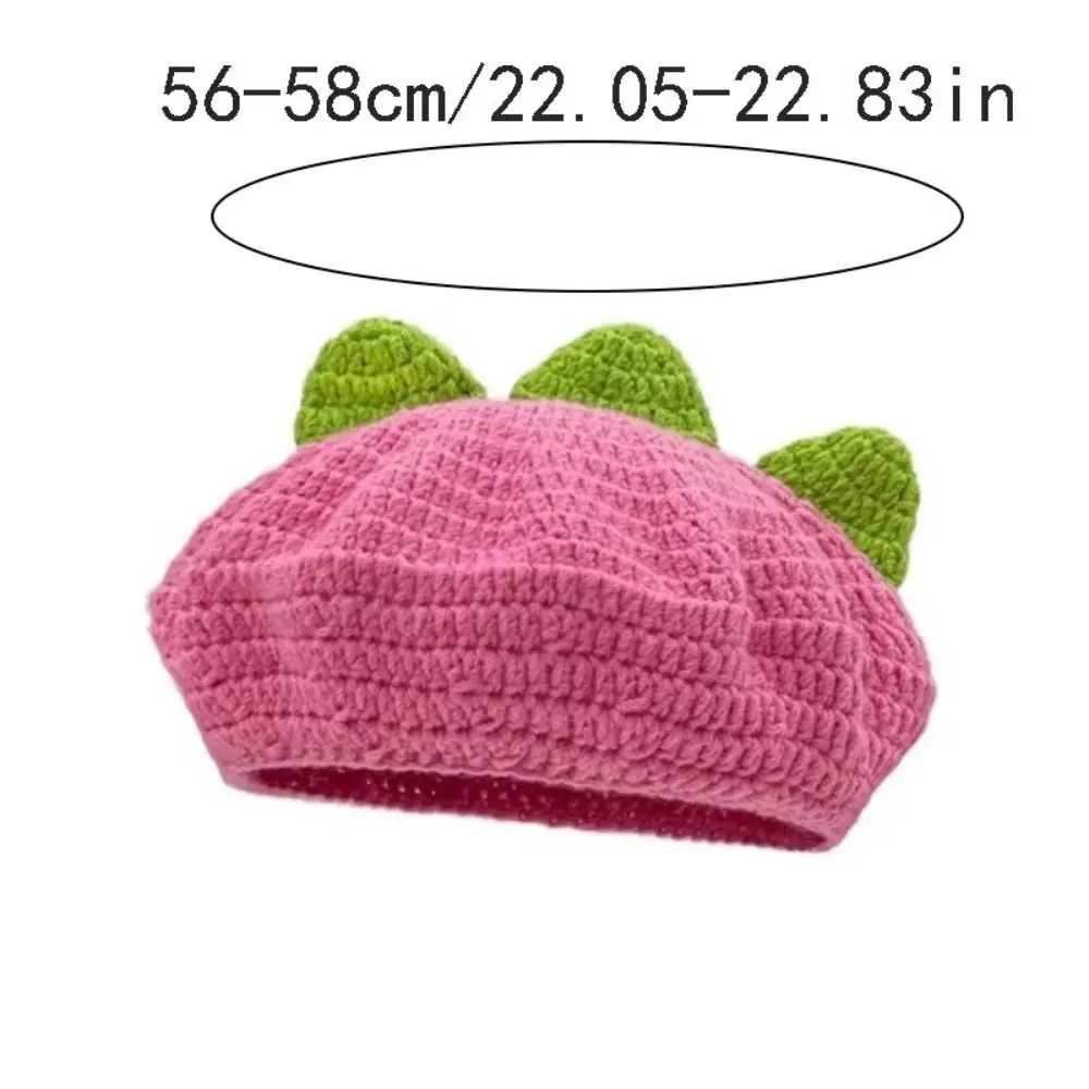 مزاجه Kawaii البرسيمون قبعة الكرتون الدافئة محبوك قبعة الفاكهة شكل اليابانية Y2K الرسام قبعة يوميا