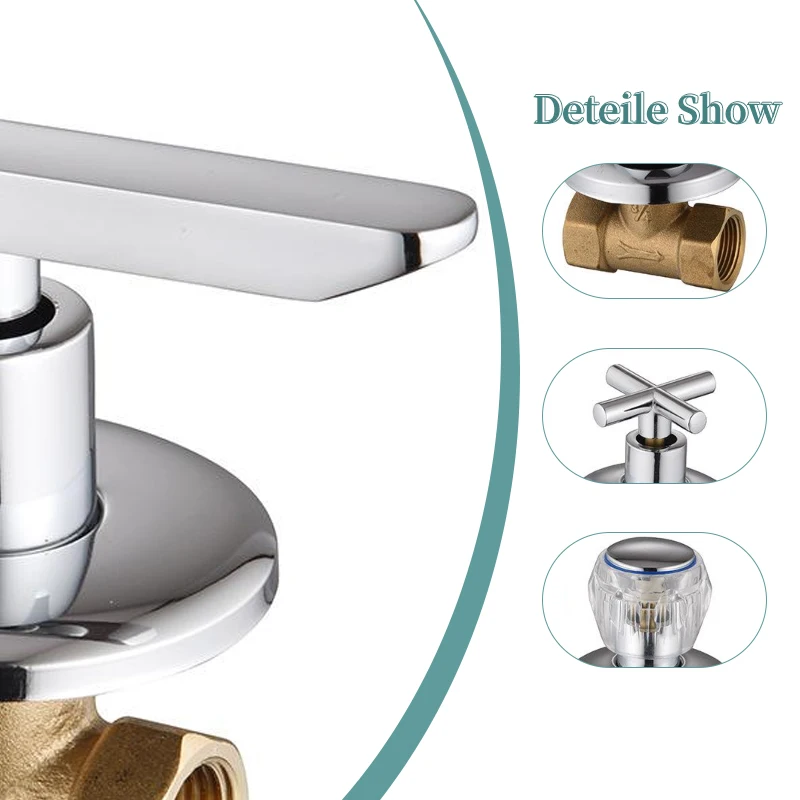 

1 шт. медный смеситель для ванны 1/2 ''3/4'' для ванной комнаты, душ, клапан для холодной воды, одна ручка, скрытый угловой клапан, аксессуар