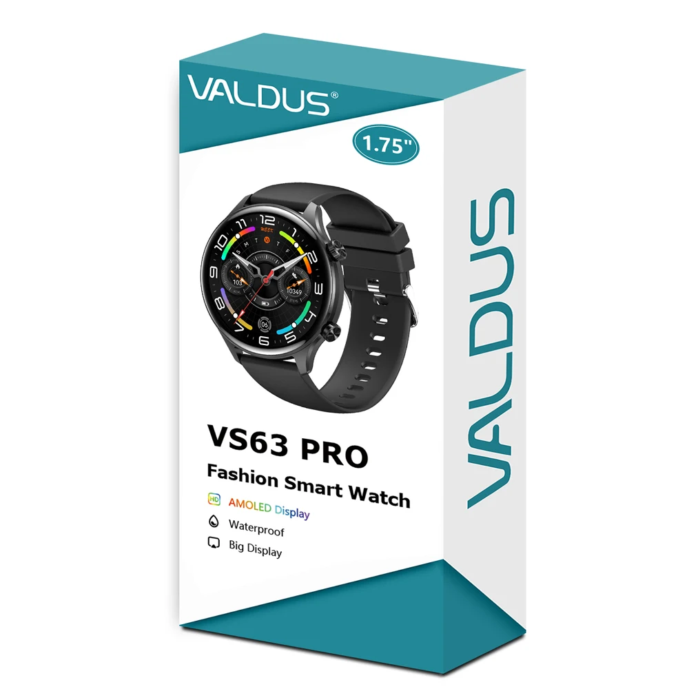 VALDUS VS63 Pro AMOLED Smartwatch Uomo Donna NFC Chiamata Bluetooth Frequenza cardiaca Fitness Calorie Blocco password Android IOS Smart Watch
