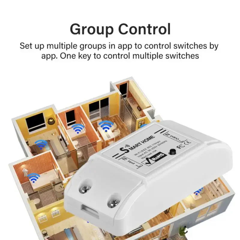 Tuya WIFI Smart Switch 10A Intelligent Switch On-off Device Mobile App Remote Control Timing Switch Work With Alexa Google Home