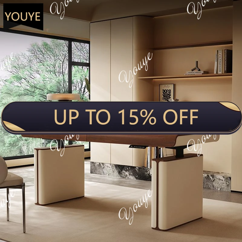 

Q Electric Adjustable Office Desk Wood Luxury Elevate Modern Conference Table Executive Workstation Mesa Para Computador Furnitu