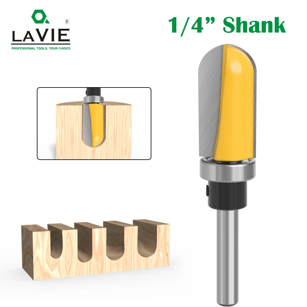 

LAVIE 1pc 1/4 Inch Shank Diameter Bowl Tray Router Bit Round Nose Milling Cutter With Bearing For Woodworking-C C07044FXT4A