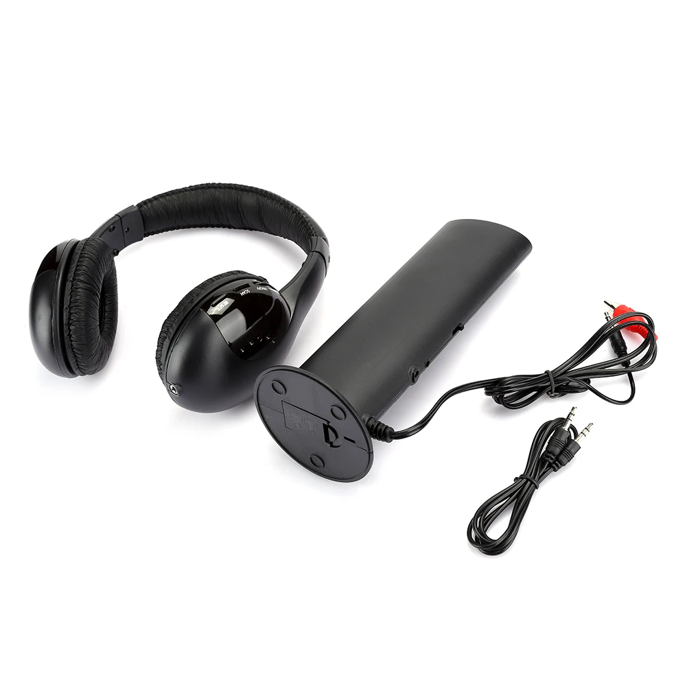 Headphone Headset 5 in 1 FM Wireless Headset Built‑in Microphone Earphone Headset with Charging Stand