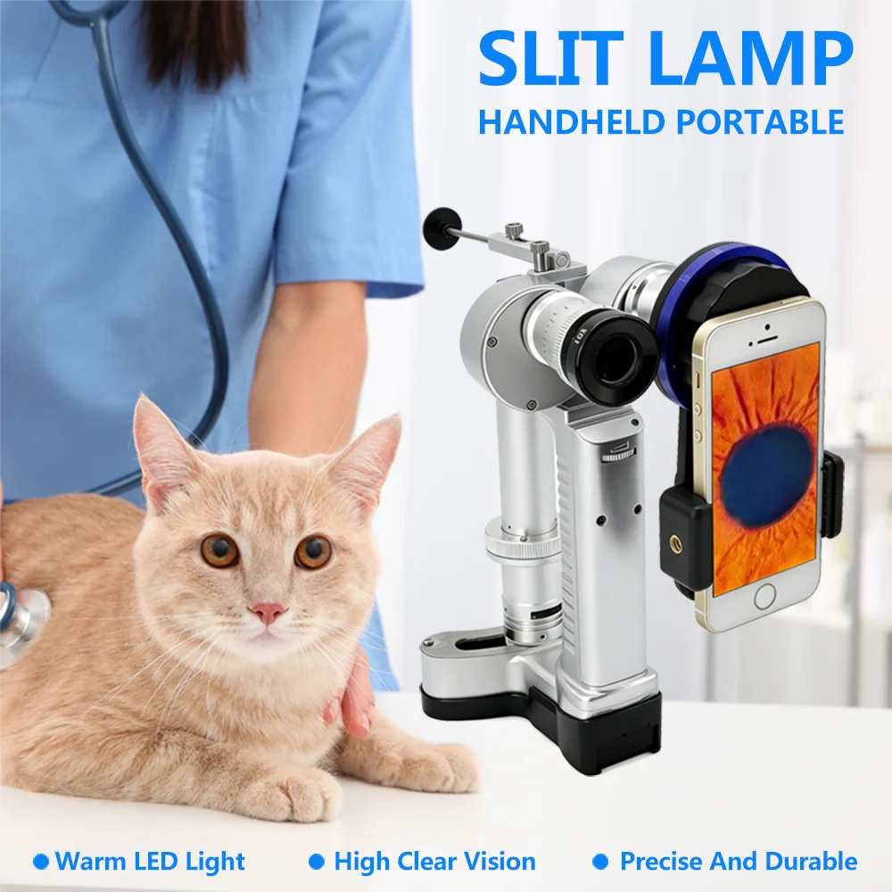 Human And Vet Pet Veterinary Animal Hospital Ophthalmic Eye Check Portable Slitlamp Microscope Ophthalmology Handheld Slit Lamp