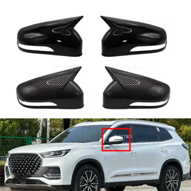 Car Sticker Rearview Side Mirror Cover Fit For Chery Tiggo 8 Pro MAX 2018 -2020 20212022 Wing Cap Rear View Case Trim Carbon ABS