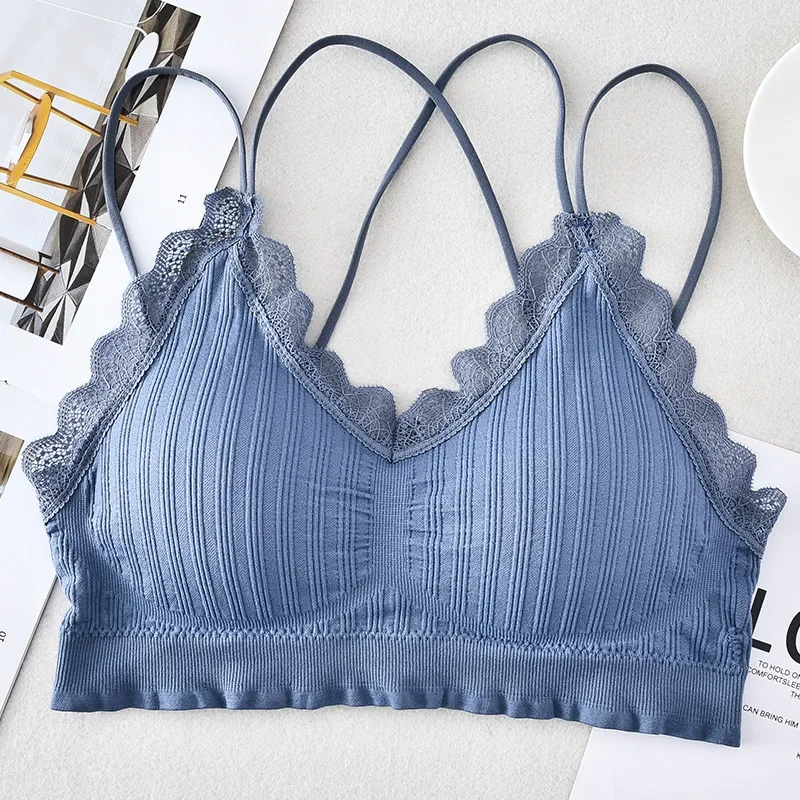 Sexy, nahtloser, rückenfreier BH mit Kreuzspitze für Damen, modische, ultradünne, atmungsaktive Unterwäsche im Sport- und Fitnesswesten-Stil