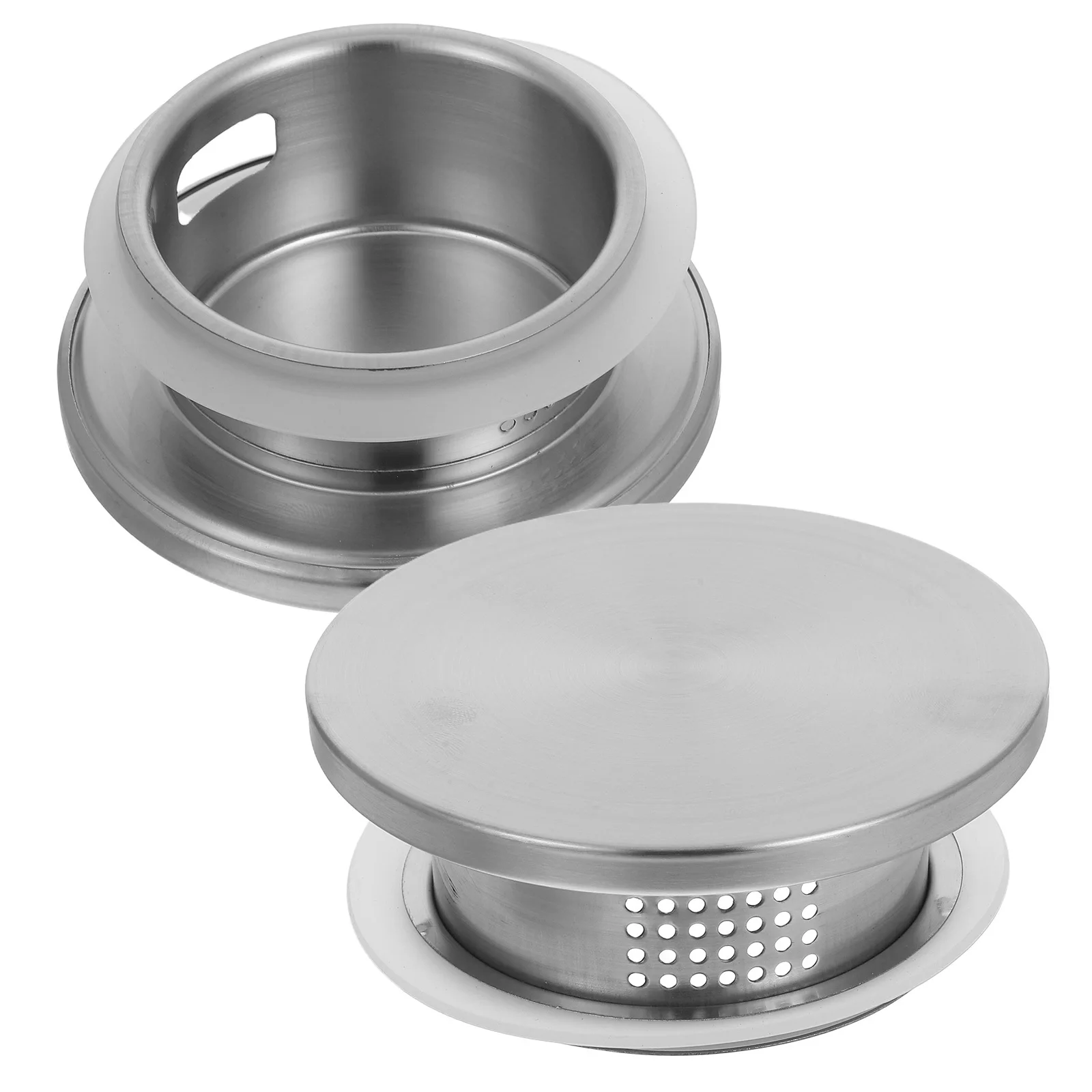 2Pcs Premium Stainless Steel Pitcher Lid with Dual Water Outlet Smooth Pouring No Burrs Easy Clean Filtering Jug Cover for Home