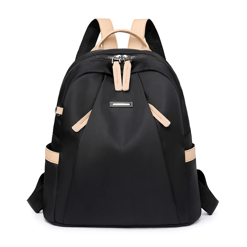 2024 New Famous Women\'s Solid Color Design Bookpack Large Capacity Anti-theft Anti-splash Backpack High Quality Nylon Schoolbag