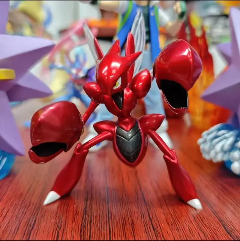 Hot 9 Cm/3.54 Inch Anime Pkm Scizor Figuur Bidsprinkhaan Action Figure Pvc Standbeeld Desktop Model Ornament Speelgoed voor Jongen Kleine Geschenken
