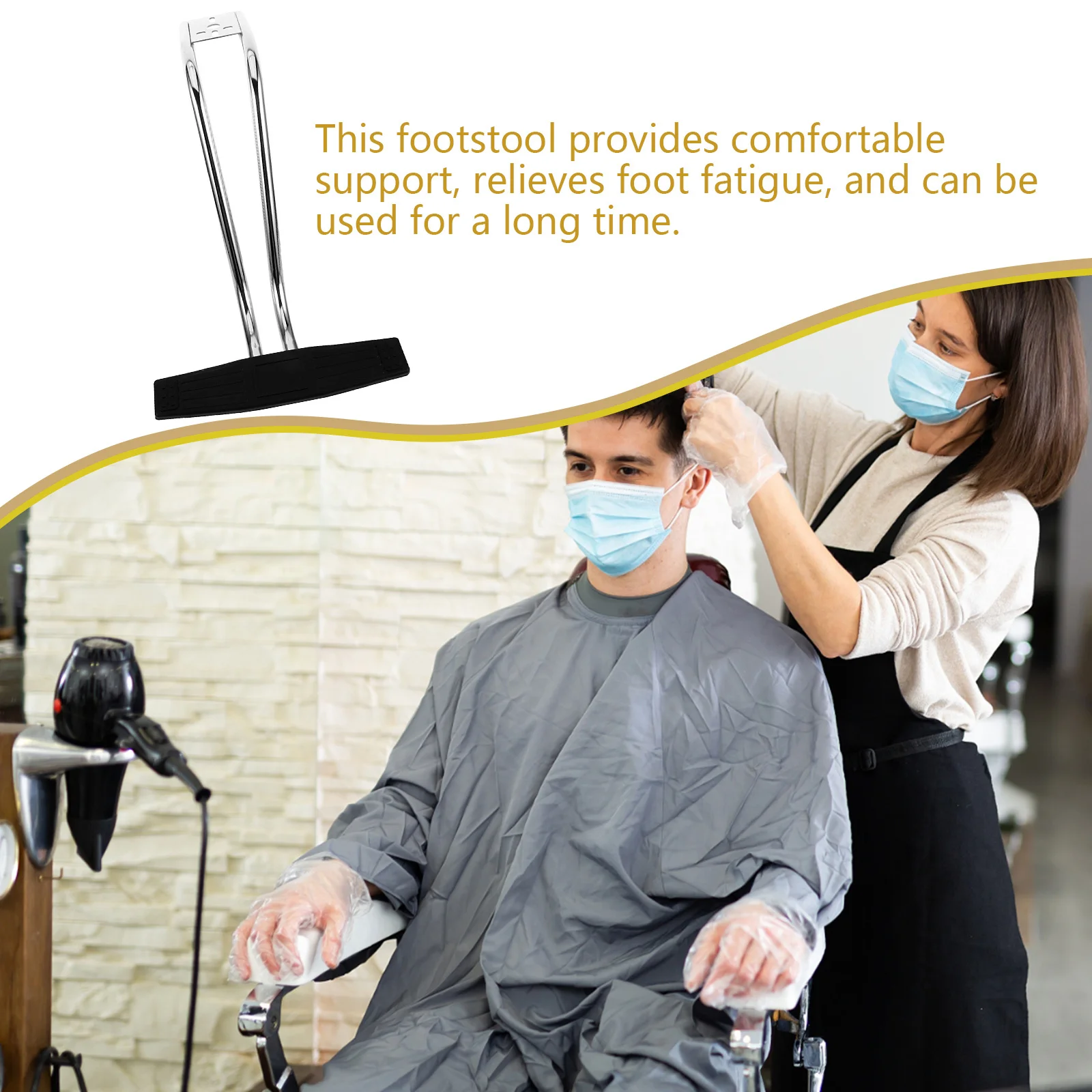 

Foot Rest for Chair Ergonomic Design Stainless Steel Material Antislip Feature Salon Chair Footrest Replacement