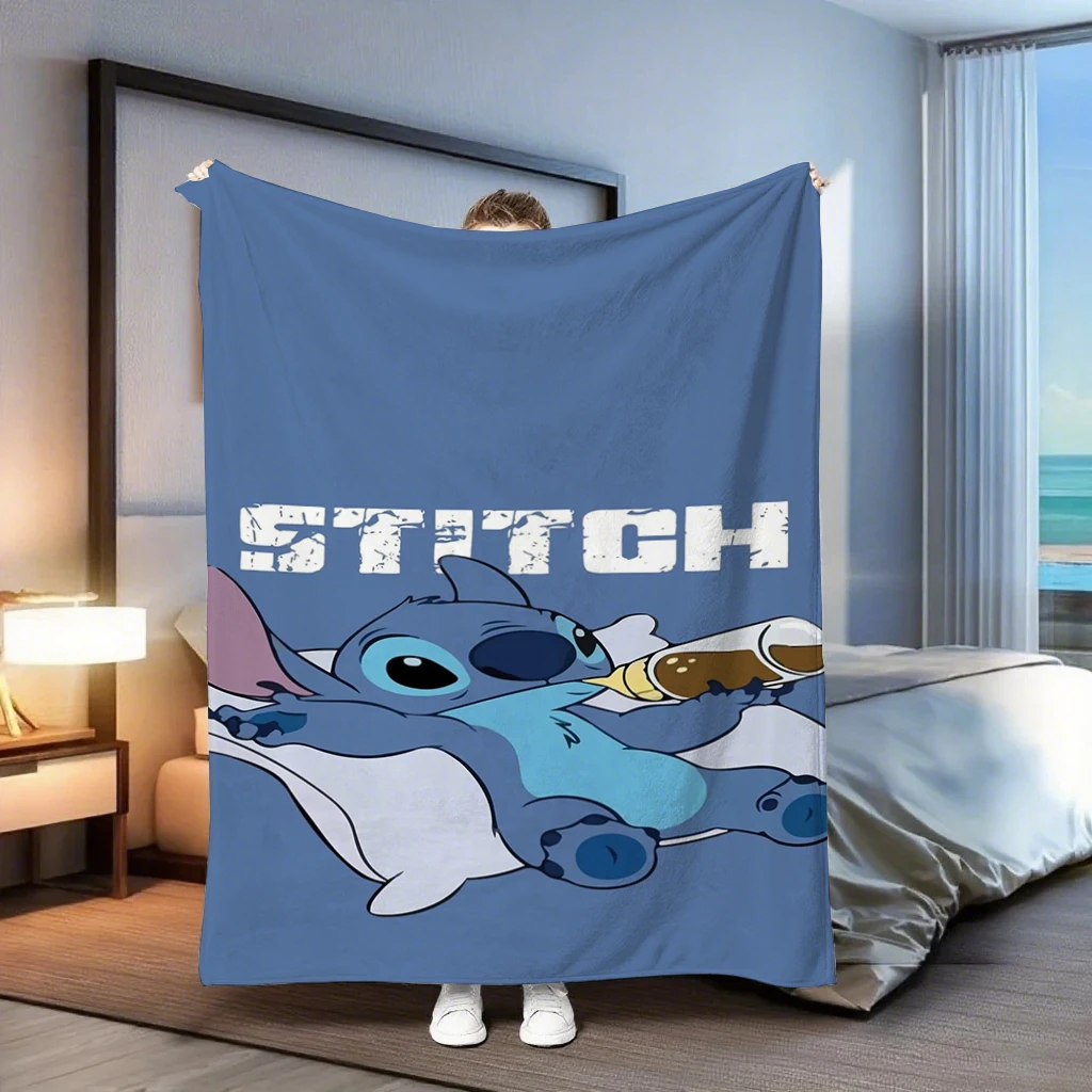 

Cute Stitch and pink fairy blanketMulti-purpose blanket suitable for office, living room, bedroom, camping and traveling.