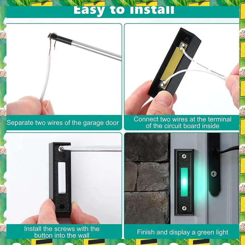 3C Electron 3PCS Wired Doorbell Button With LED Light, Replacement Of Doorbell Ring Button, Wall Mounted Door Opener Switch,3PCS