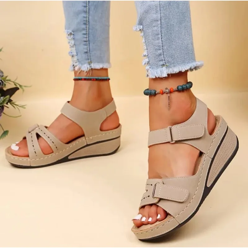 2024 New Sandals Shoes Women Soft Women's Sandals Slip on Open Toe Walking Shoes Slipper Party Footwear Female Zapatillas Muje