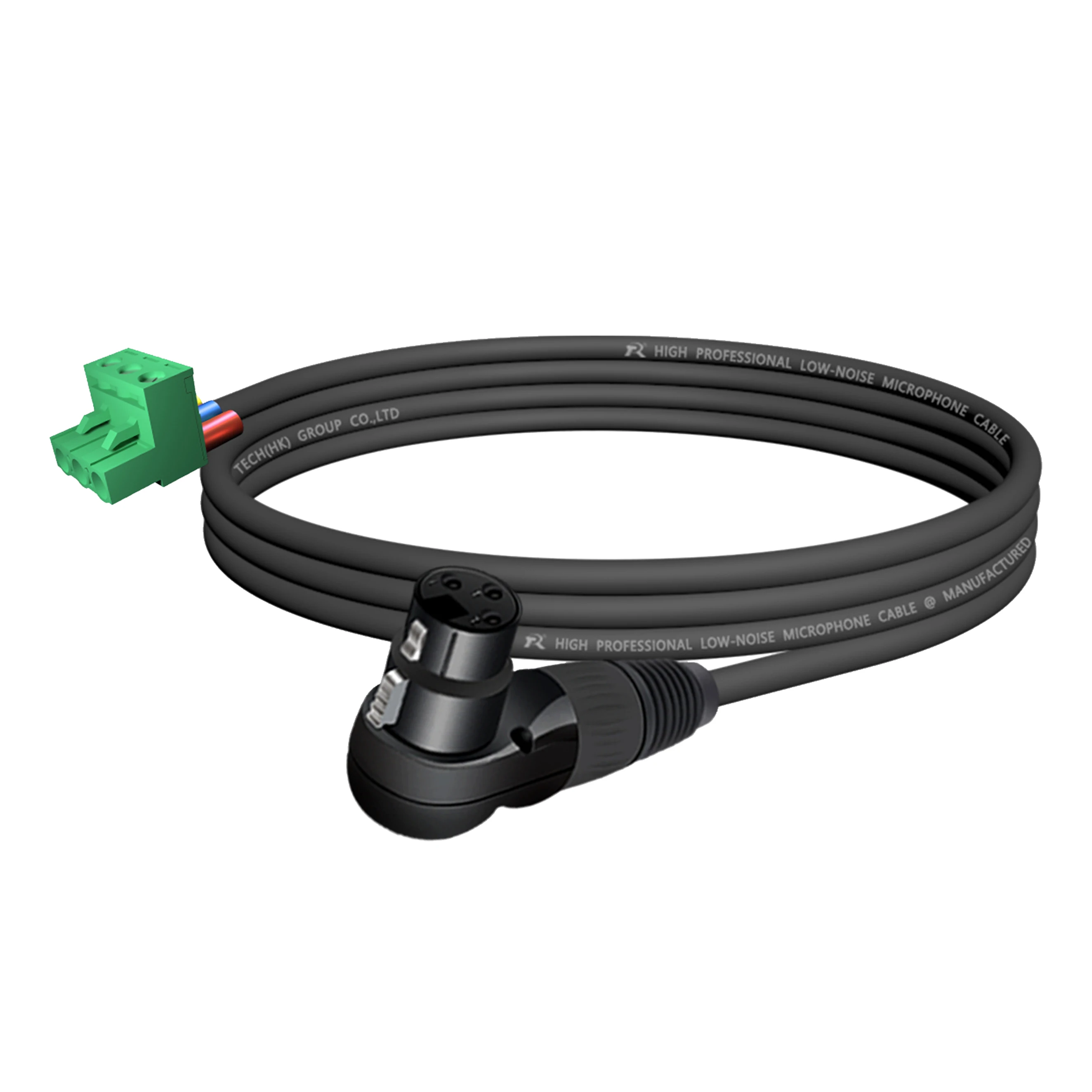Rechtwinkliger schwarzer XLR-Stecker, 3-polig männlich oder weiblich, verbunden mit 3-poligem Phoenix-Stecker, 5,08 mm 3-polige PCB-Schraubklemme – Detail 9