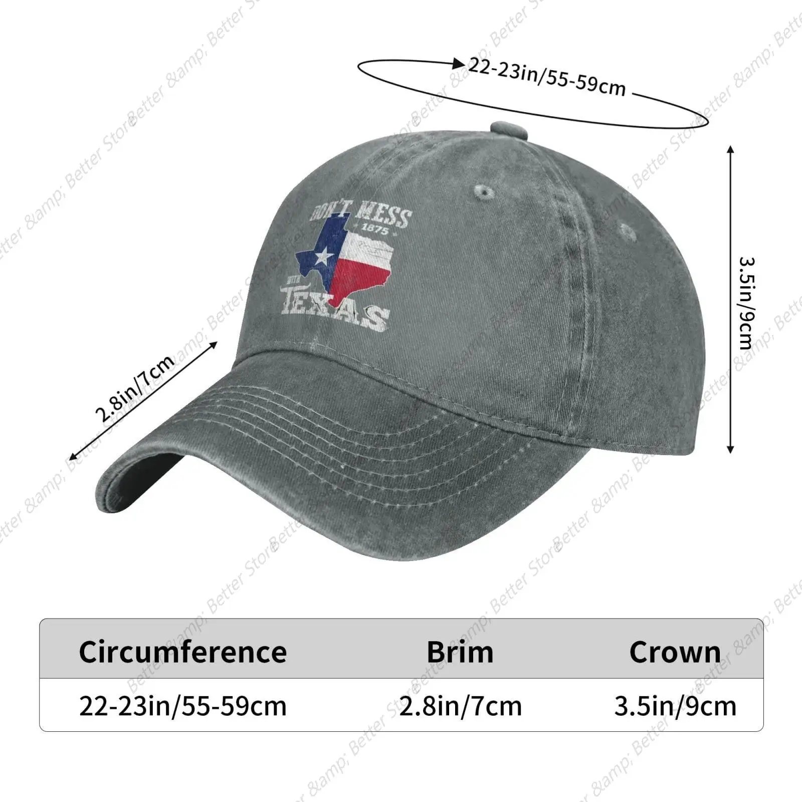 Kapelusz nie bałagan z Texas Cowboy Męskie czapki z daszkiem w stylu vintage Trucker Golf Dad Hats