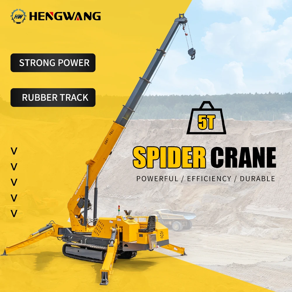 

Spider Crane Mini Crane 5Ton Spider Crane Hydraulic Power Diesel Engine Euro5 Engineering Equipment Lifting Equipment Customized
