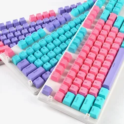 PBT Mix Colors Keycaps for Mechanical Keyboard OEM Profile Double Shot Blue Pink Purple Green Black Red 2 Mix 3 Colors Key Caps