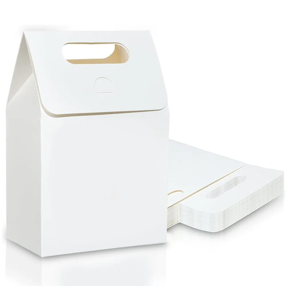 6/12 cajas de papel kraft, cajas de regalo con ventanas, cajas plegables de cartón con asas, cajas de regalo para fiestas, suministros para festivales
