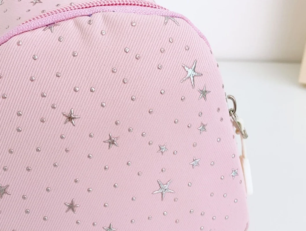 2026 Niedliche Kinder-Umhängetasche mit Sternenmuster für Mädchen und Jungen, verstellbare Riemen, Reißverschluss, Kindertasche – Detail 1