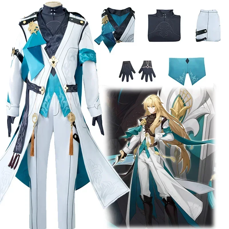 

Anime Game Honkai Star Rail Luocha Cosplay Costume Uniform Outfit Gloves Xianzhou Luofu Trader Role Play Party