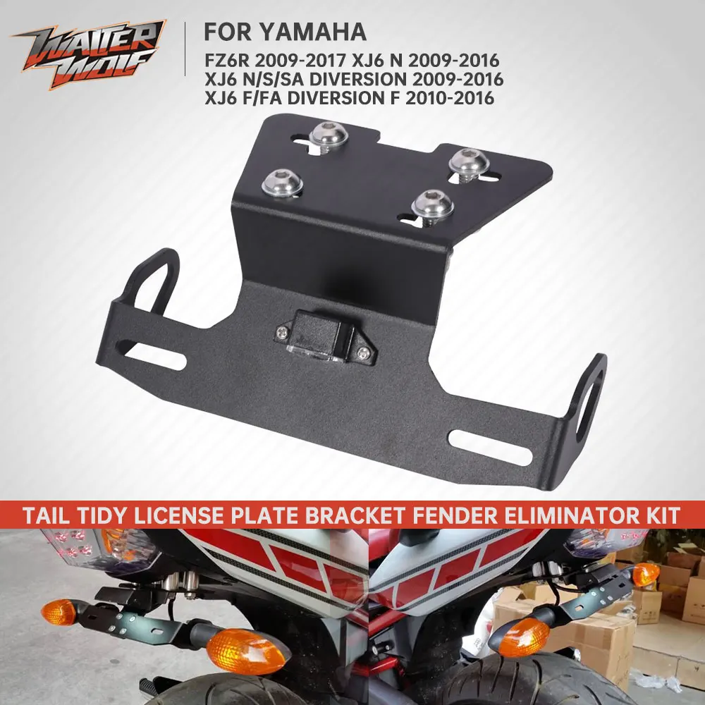 Tail Tidy Registration Plate Holder For YAMAHA XJ6 XJ6N XJ6S XJ6F XJ6 N/S/SA/F/FA Diversion FZ6R License Number Frame Bracket