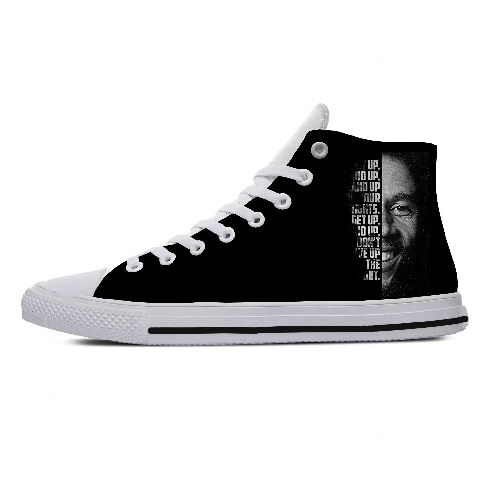 

Hot Summer Cool Get Up Stand Up Bob Marley High Top Latest Canvas Shoes Men Women Casual Sneakers Classic Board Shoes