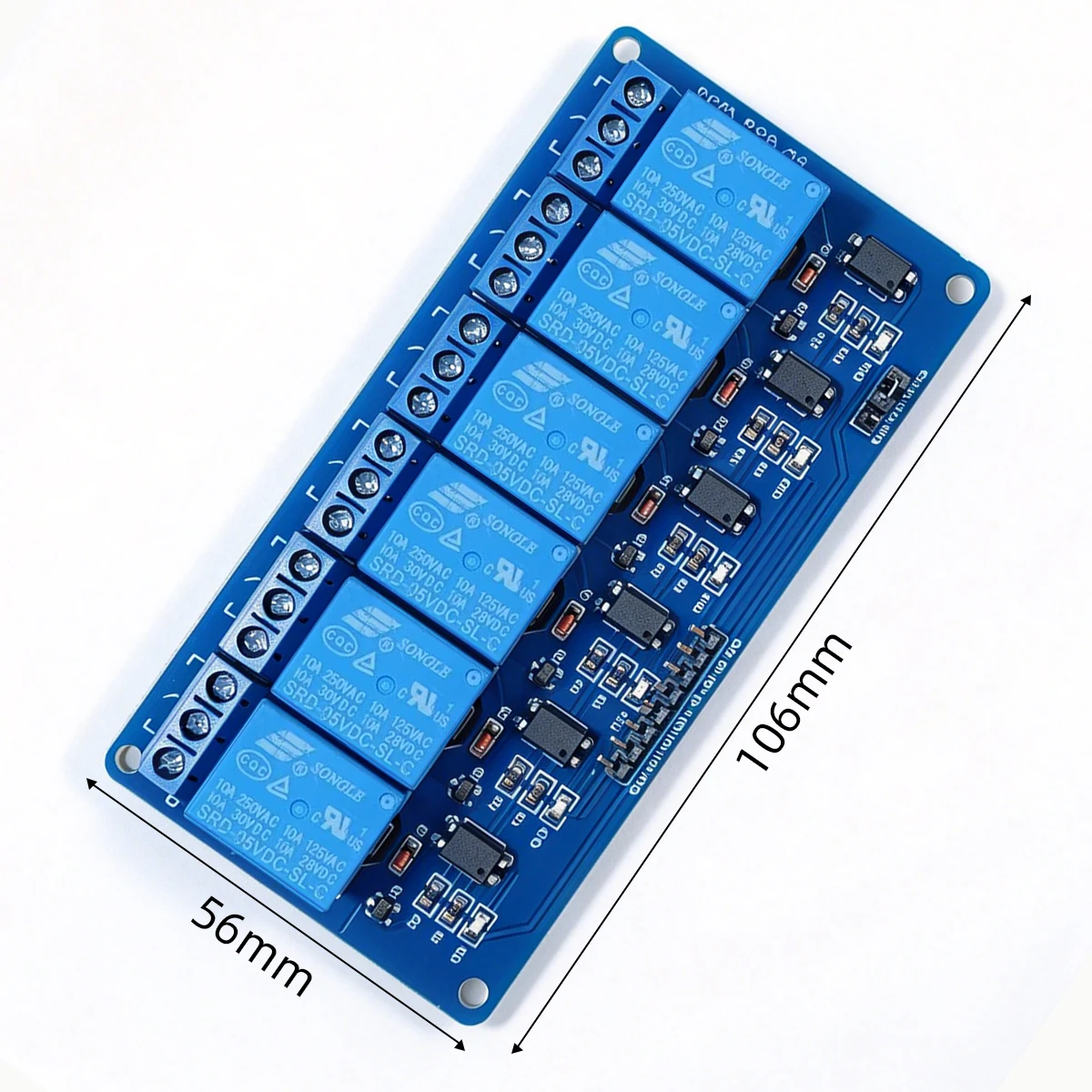 1Pcs 6 Channel 5V Relay Module with Optocoupler Isolation, Low Level Trigger Relay Board for Arduino DIY Project