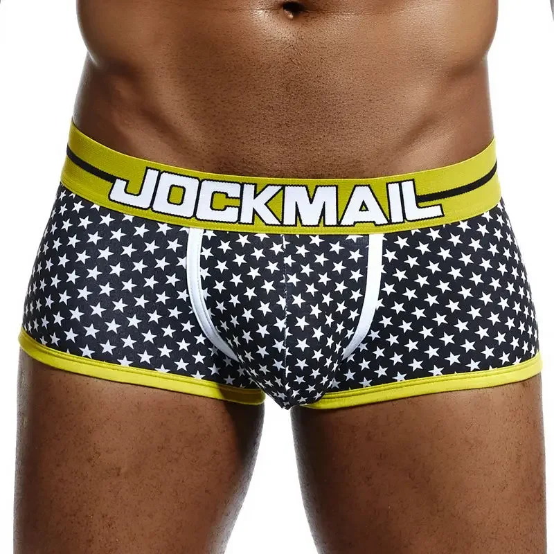 CKMACanon-Boxer Respirant en Maille de Coton pour Homme, Culotte en U Convexe, Sous-Vêtements Sexy pour Thérapeute, Caleçon avec Feuilles Imprimées,