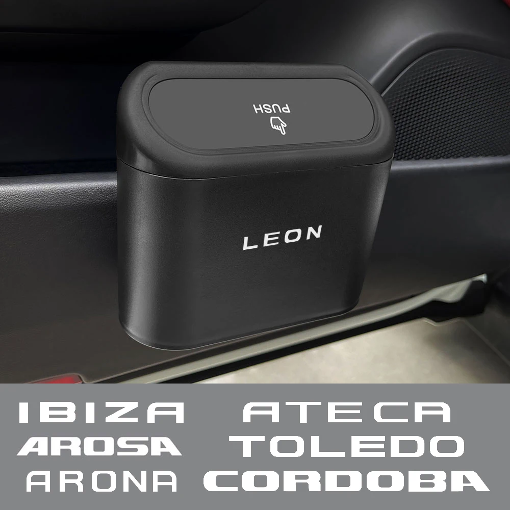 Car Garbage Storage Box Auto Accessories For Seat Leon Ibiza Ateca Arona Cordoba Toledo Altea Alhambra Arosa Exeo Mii Tarraco