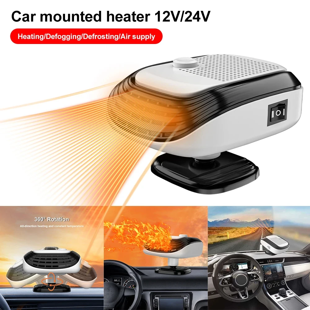 

Defogger Car Universal Windshield 12V/24V Car Heating With 360° Adjustable Base Defogging Defrosting For Cars SUVs Trucks