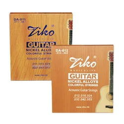 ZIKO DA Series 011-047 012-053 Inch Acoustic Guitar Strings Nickel Alloys Color Wound Korea Hexagon Core Gift Pins Puller Picks