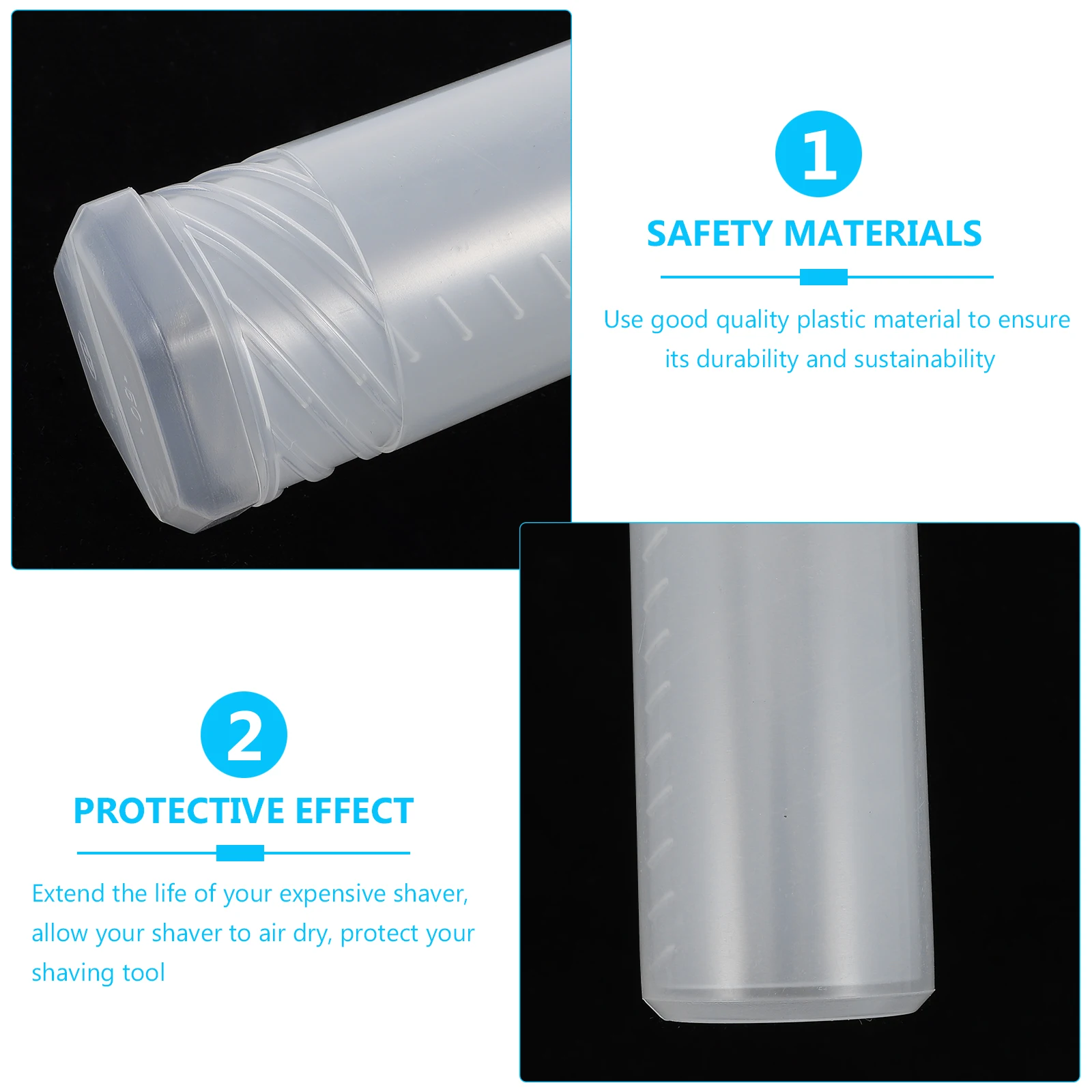 

2pcs Shaving Brush Travel Case Adjustable Height Stand for Brushes Container Hair Storage Box Plastic Durability Pen