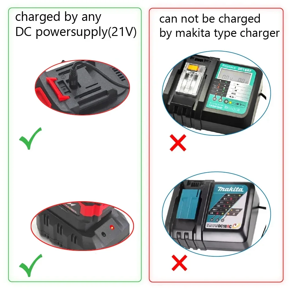 21V 388VF 9000mAh Batteria ricaricabile agli ioni di litio ad alta capacità Trapano a batteria Chiave senza spazzole per utensili elettrici Makita 18V/21V