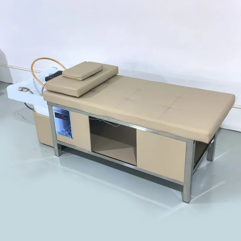 Thai Custom Hair Salon Furniture Head Therapy Bed Shampoo Bed SPA Hair Washing Bed with Bowl