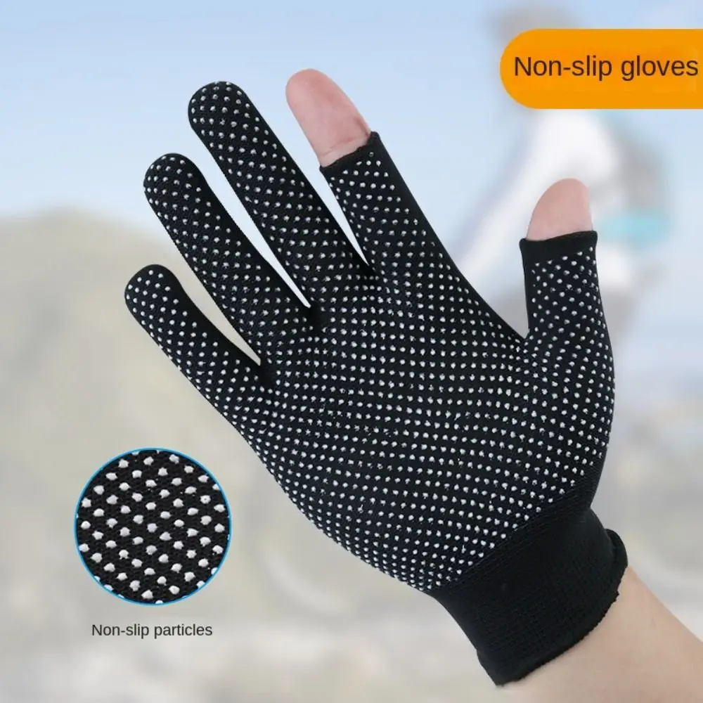 Sports/Biking Stretch Driving Gloves Wear Resistant Anti-Slip Fishing Gloves Open Two Finger Cycling Mittens Men/Women