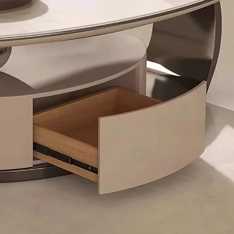 طاولة القهوة المستديرة ذات التصميم العصري والزينة الاسكندنافية لتخزين طاولة القهوة الحديثة الفاخرة أثاث الصالون الفاخر #3