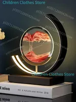 LED Moving Sand Art Table Lamp Quicksand Night Light 3D Sandscape Hourglass Bedside Lamps Flowing Sand Painting Home Decor Gifts