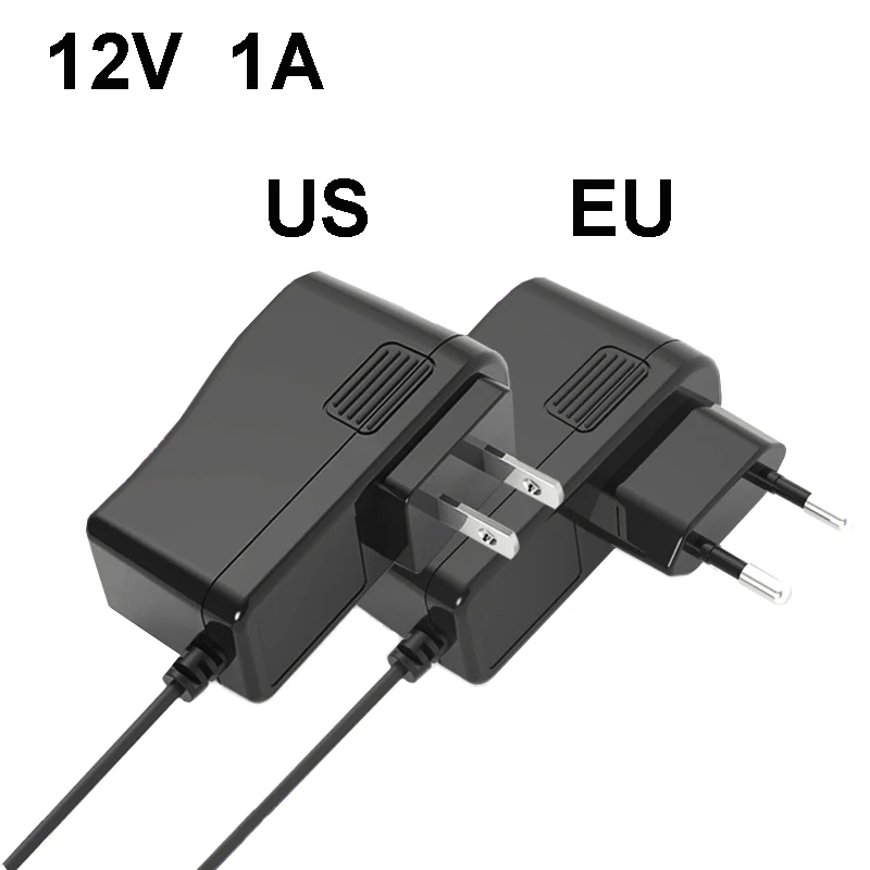 AC DC 100-240V Universal Power Supply 12V 1A 1000Ma Adapter Power Cord with 5.5x2.5mm EU US Plug For Led Strip Light CCTV Camera