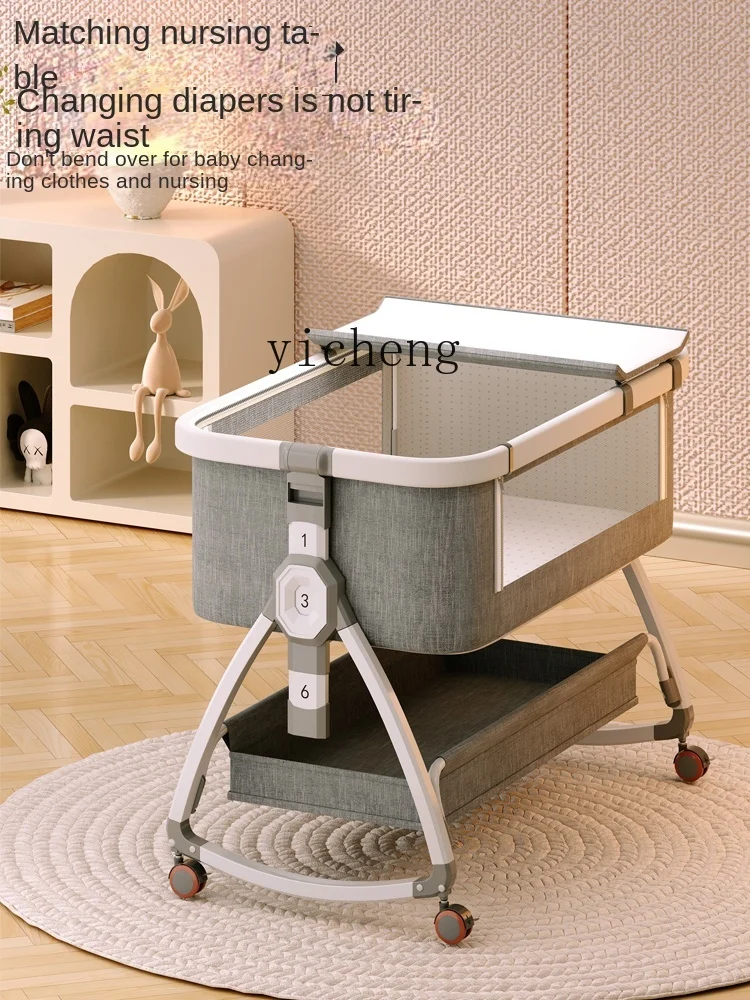 Tqh Baby Crib Portable Multifunctional Portable Baby Bed Foldable Bassinet BB Bed New