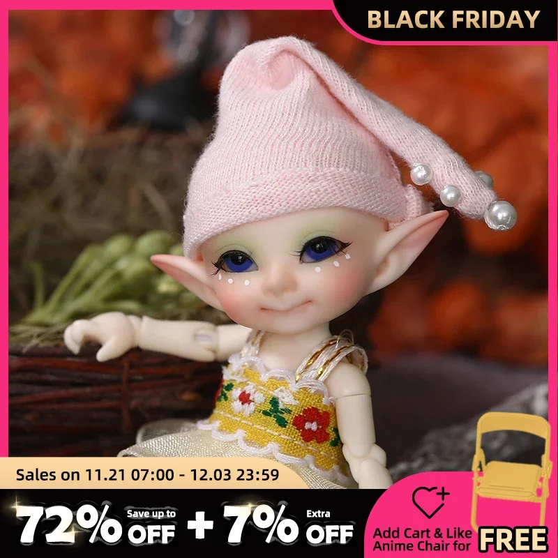 Free Shipping Fairyland FL Realpuki Pupu Doll BJD 1/13 Pink Smile Elves Toys