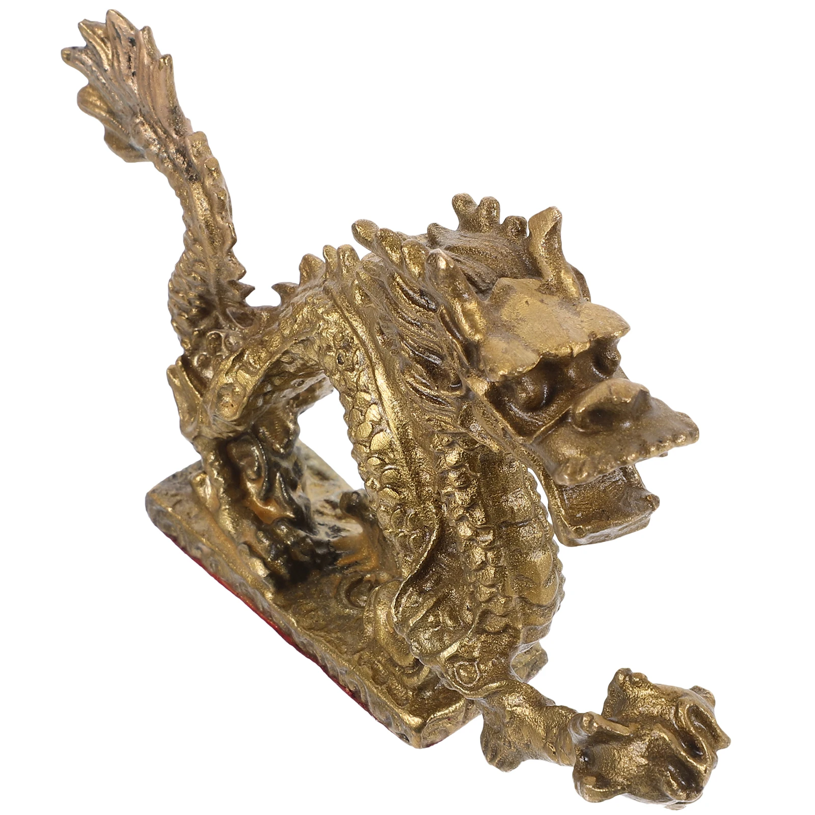 

Brass Dragon Mini Desktop Brass Dragon Ornaments Figurine Decor Chinese Zodiac Animal Ornaments Table Sculpture 2024