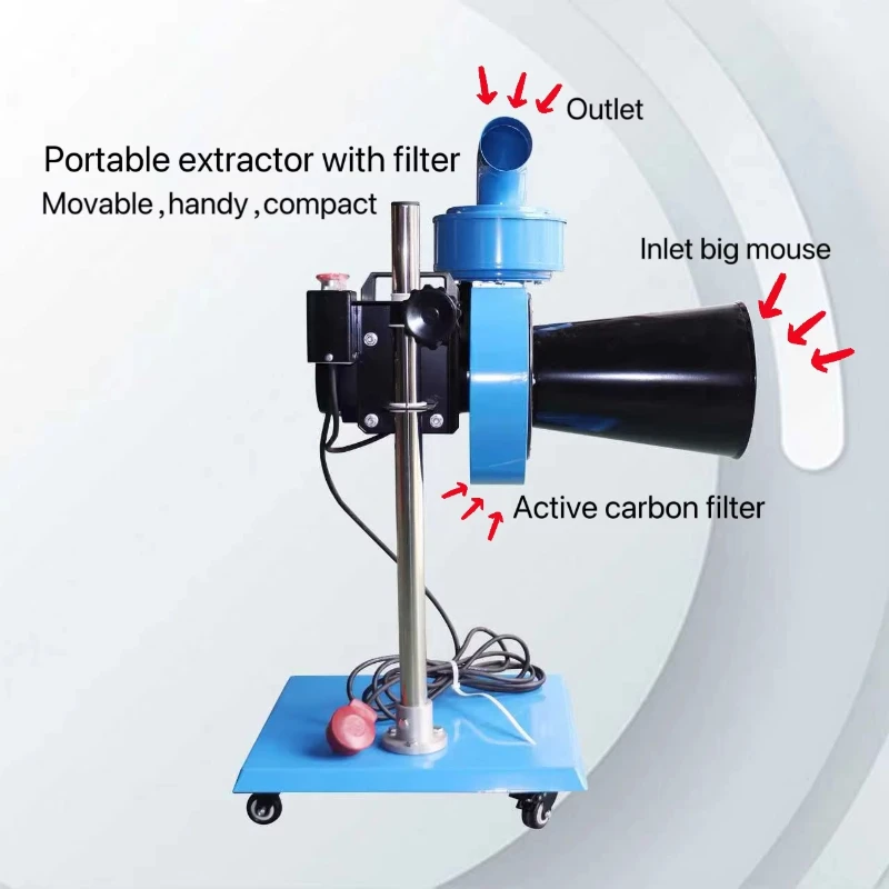 High-efficiency portable activated carbon exhaust purification vehicle with metal funnel inlet deodorization system,