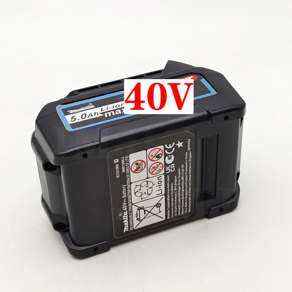 Untuk Makita Baterai 40V Baterai Li-ion 5,0Ah untuk XGT 40V BL4025 BL4040 BL4020 BL4050 BL4060 BL4050B Obeng Bor Listrik