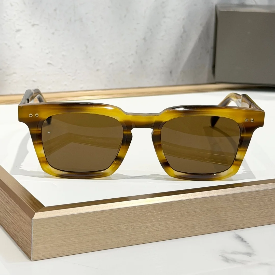 DTS750 Fashion Sunglasses Man Woman,Iconic Silver Rivet Chunky Design,UV Blocking Dark Blue Lens,Elevate Your Street Outfit